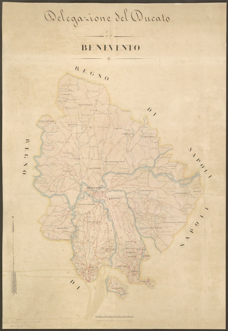 Antica mappa della Delegazione del Ducato di Benevento